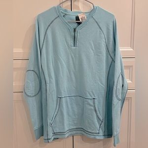 bar III blue quarter zip up medium